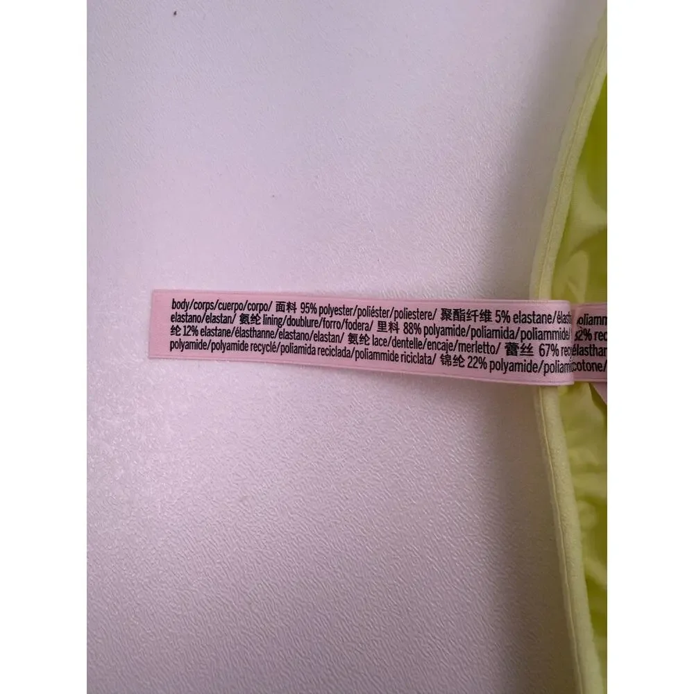 Victoria's Secret Sequin Neon Yellow Mini Skirt w/Built-in Panties  Size L - Picture 7 of 8